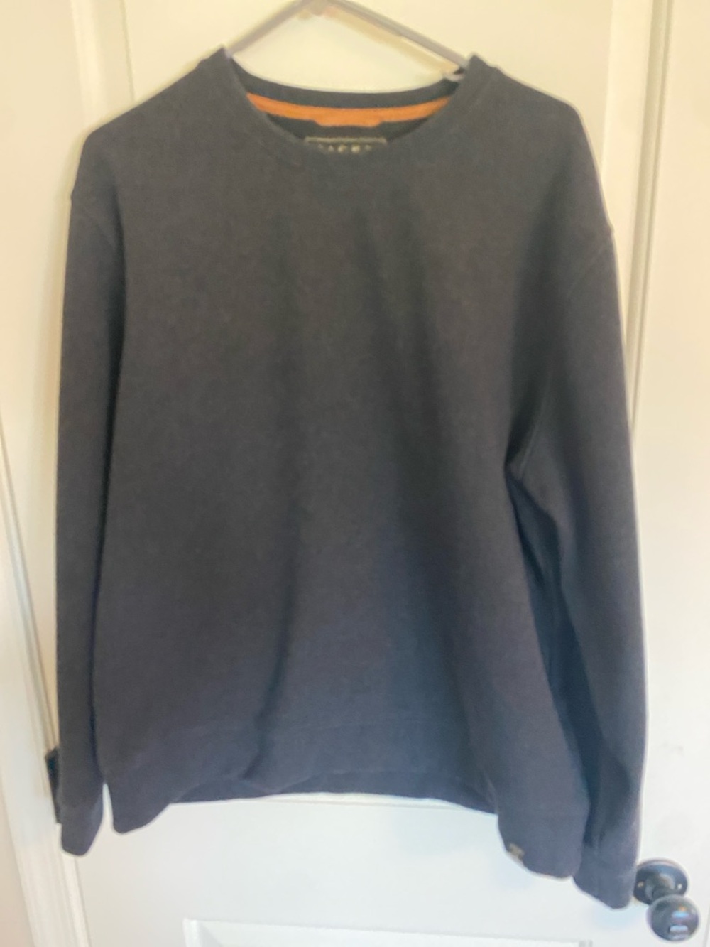 Jachs Men's Crewneck Sweater in Charcoal with Orange Trim